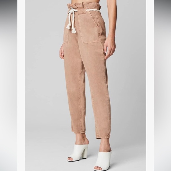 BLANKNYC | High Waist Paper Bag‎ Pants | Tan with Rope Belt | Large - Picture 3 of 16